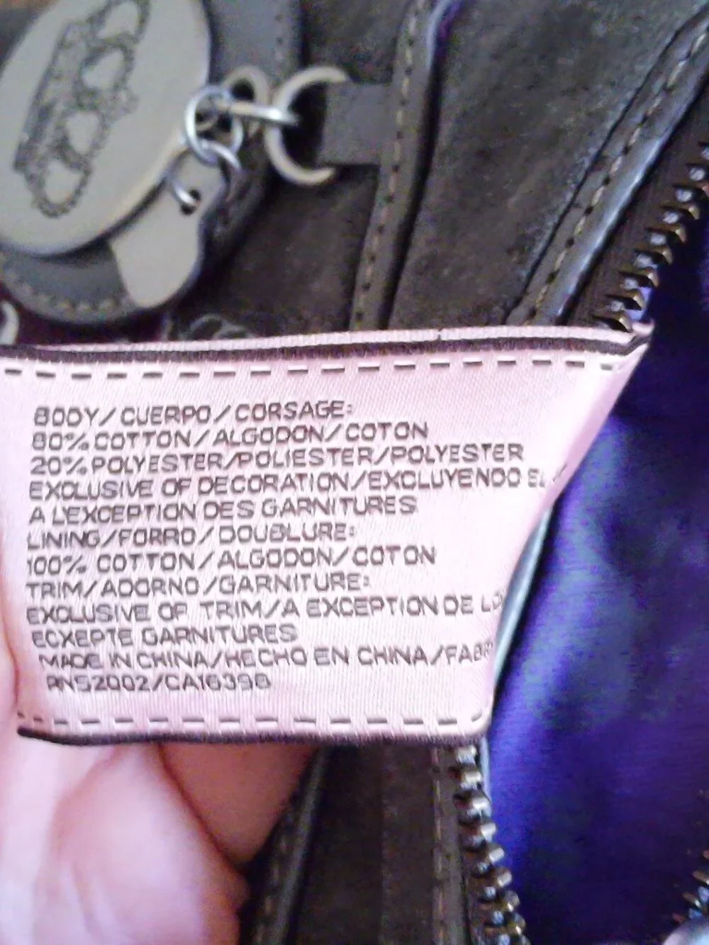 Juicy Couture Y2K small gray velour crossbody top zip pouch bag